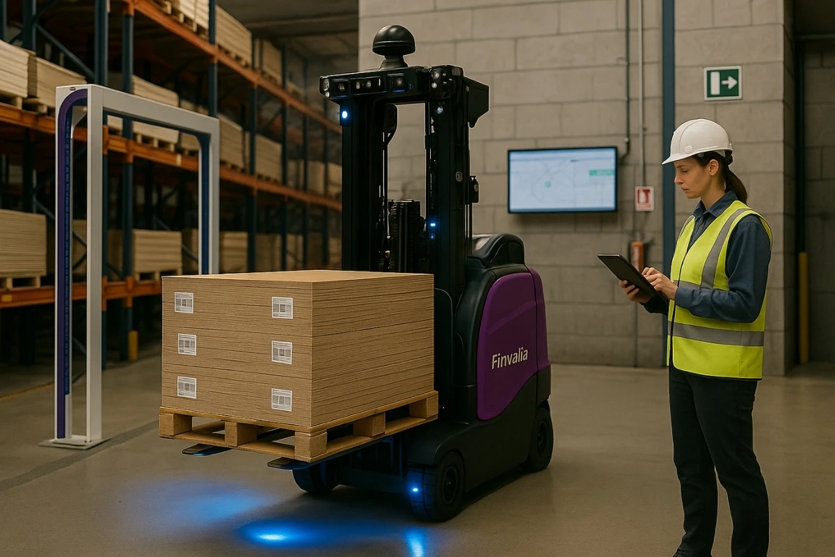 Autonomous forklift: the first step towards a timber yard without pens or paper